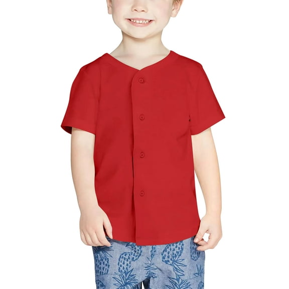 Hat and Beyond Kids Baseball Jersey Button Down Plain Short Sleeve Shirts
