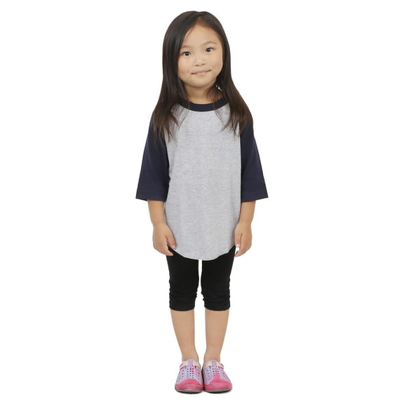 Hat and Beyond Kids Plain Raglan Baseball T-Shirt with 3/4 Sleeve