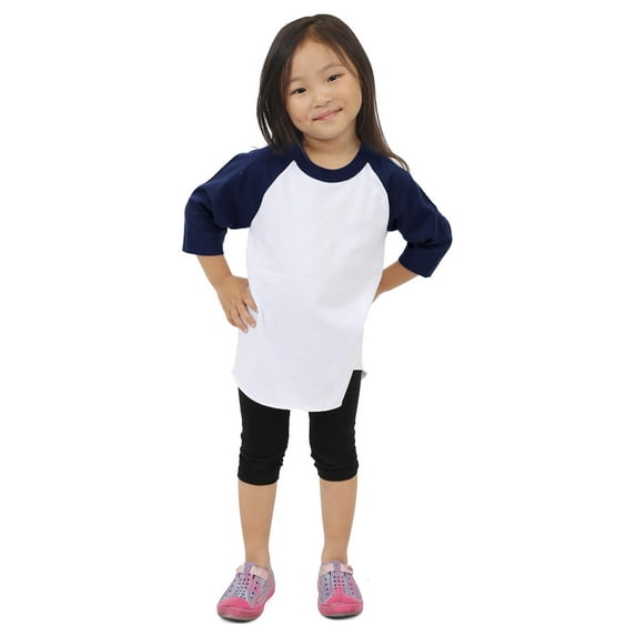 Hat and Beyond Kids Plain Raglan Baseball T-Shirt with 3/4 Sleeve