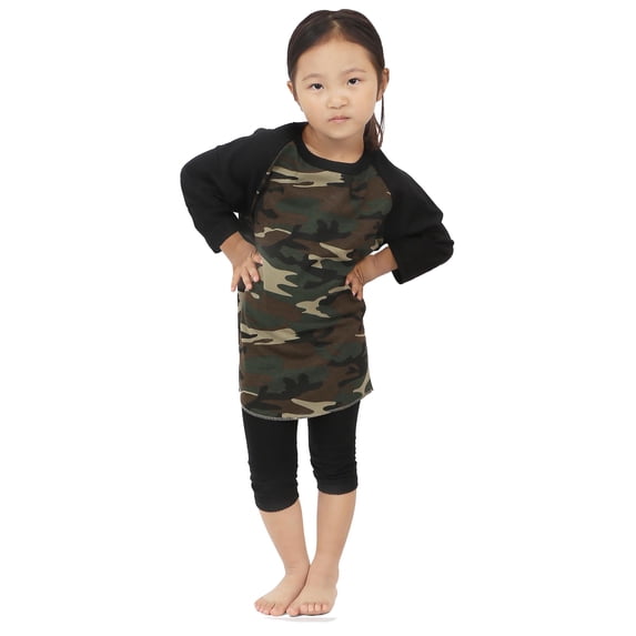 Hat and Beyond Kids Plain Raglan Baseball T-Shirt with 3/4 Sleeve