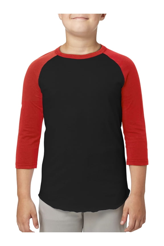 Kids Premium Colorblock Casual ¾ Raglan Sleeve Baseball T-Shirts