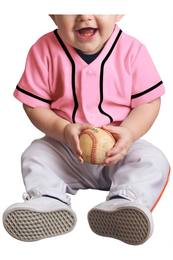 Kids Unisex Baseball Jersey Button Down Athletic Sportswear Uniform
