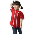 thumbnail image 1 of Hat and Beyond Kids Unisex Baseball Jersey Button Down Athletic Sportswear Uniform, 1 of 6