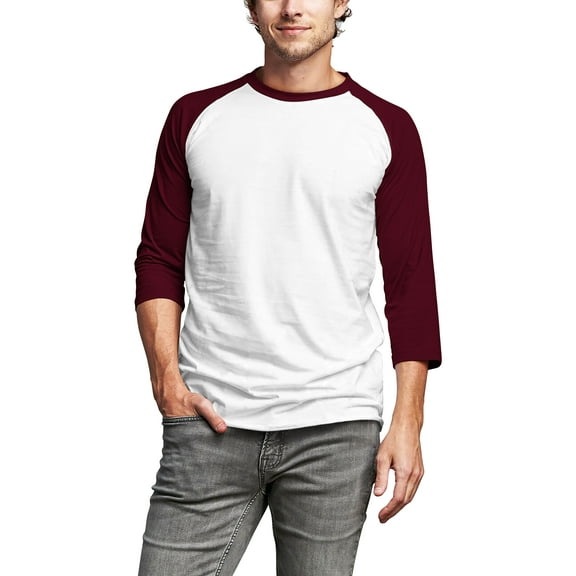 Hat and Beyond Men's 3/4 Sleeves Raglan Cotton Baseball Jersey T-Shirt