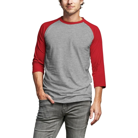 Hat and Beyond Men's 3/4 Sleeves Raglan Cotton Baseball Jersey T-Shirt