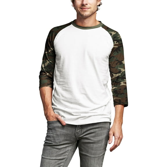 Hat and Beyond Men's 3/4 Sleeves Raglan Cotton Baseball Jersey T-Shirt