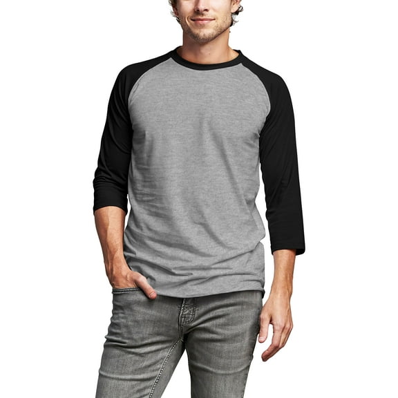 Hat and Beyond Men's 3/4 Sleeves Raglan Cotton Baseball Jersey T-Shirt