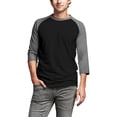 thumbnail image 1 of Hat and Beyond Men's 3/4 Sleeves Raglan Cotton Baseball Jersey T-Shirt, 1 of 6