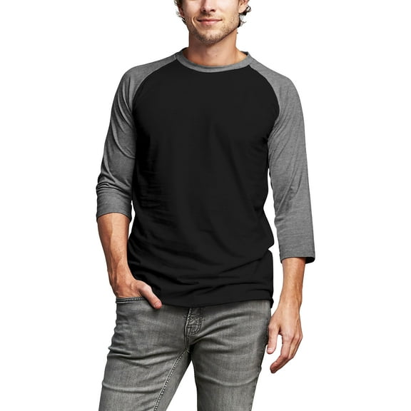 Hat and Beyond Men's 3/4 Sleeves Raglan Cotton Baseball Jersey T-Shirt