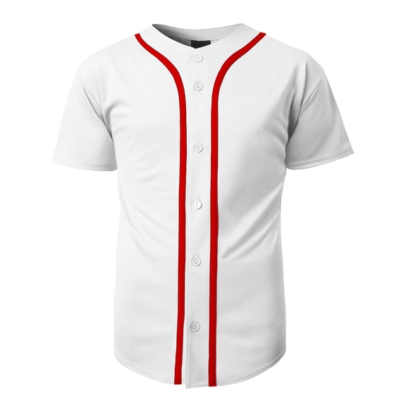 Hat and Beyond Men's Active Baseball Button Down Jersey Sportswear