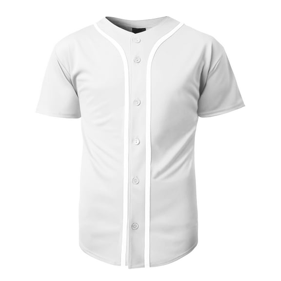 Hat and Beyond Men's Active Baseball Button Down Jersey Sportswear