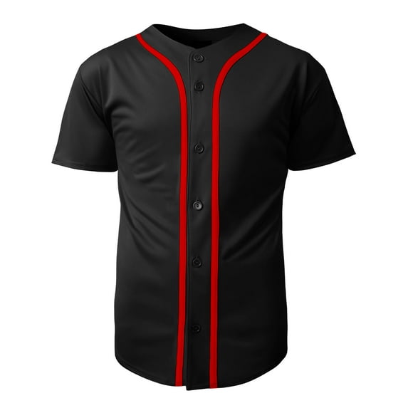 Hat and Beyond Men's Active Baseball Button Down Jersey Sportswear