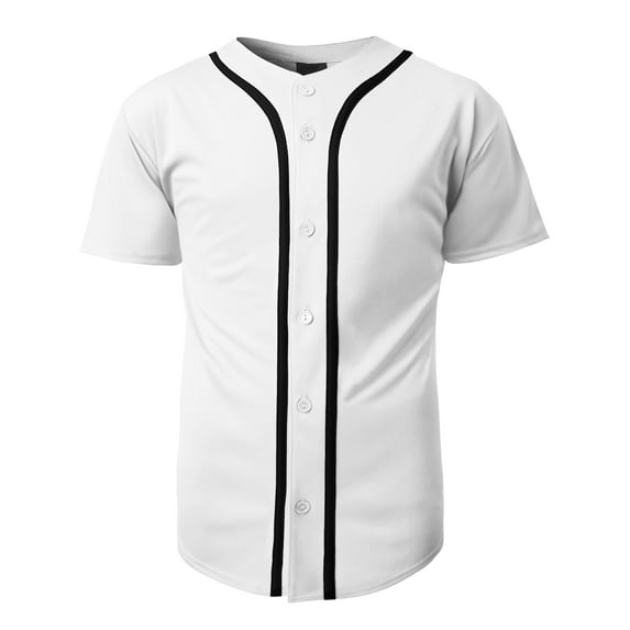 Hat and Beyond Men's Active Baseball Button Down Jersey Sportswear
