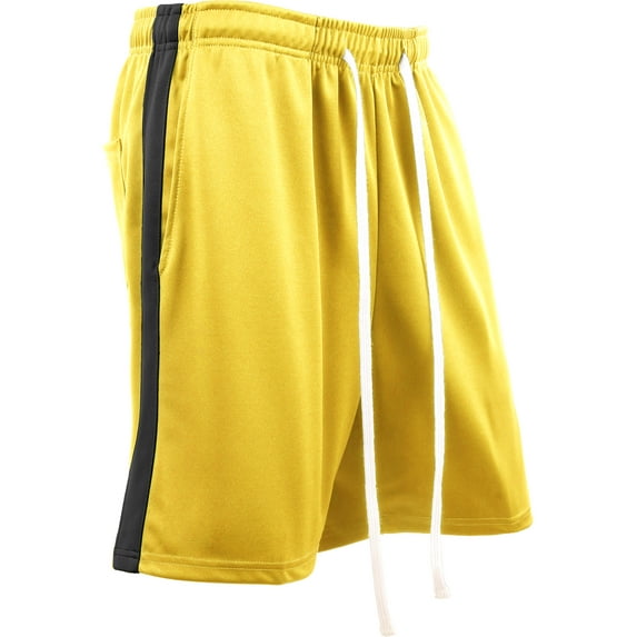 Hat and Beyond Men's Athletic Stripe Track Shorts with Drawstring