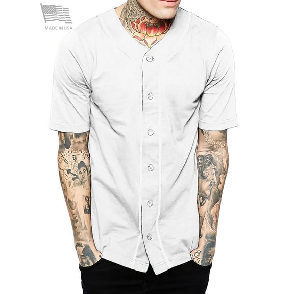 Hat and Beyond Men's Baseball Jersey Button Down Athletic Uniform