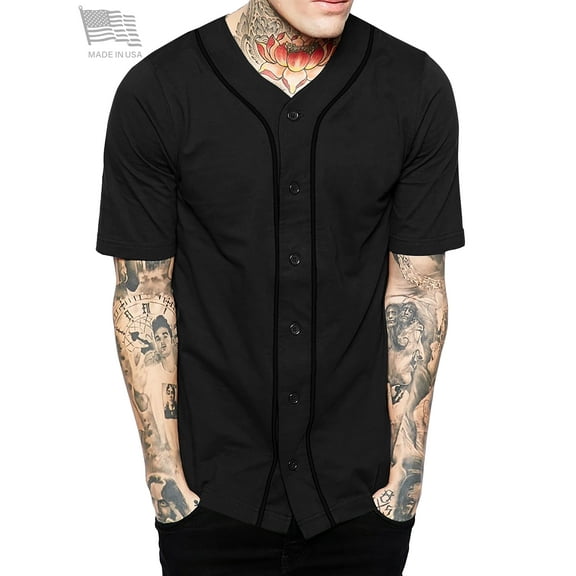 Hat and Beyond Men's Baseball Jersey Button Down Athletic Uniform