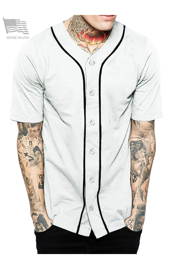 Men's Baseball Jersey Button Down Athletic Uniform