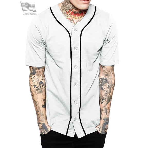 Hat and Beyond Men's Baseball Jersey Button Down Athletic Uniform