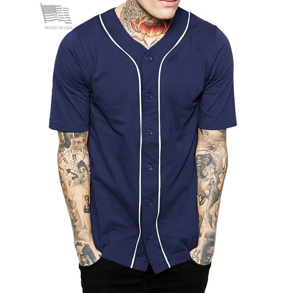Hat and Beyond Men's Baseball Jersey Button Down Athletic Uniform