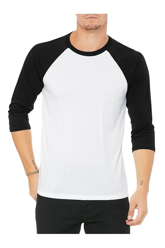 Men's Baseball Raglan 3/4 Sleeve Plain Jersey Team Uniform Athletic T-Shirts