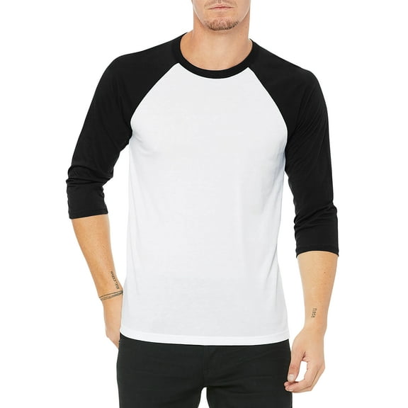 Hat and Beyond Men's Baseball Raglan 3/4 Sleeve Plain Jersey Team Uniform Athletic T-Shirts