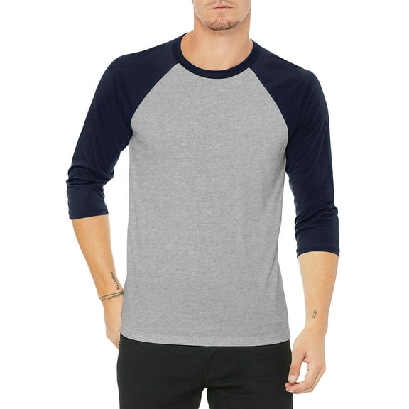 Hat and Beyond Men's Baseball Raglan 3/4 Sleeve Plain Jersey Team Uniform Athletic T-Shirts