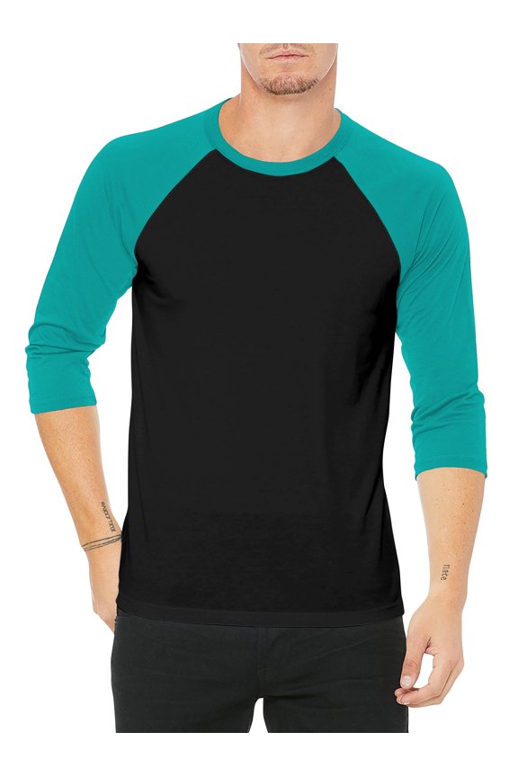 Men's Baseball Raglan 3/4 Sleeve Plain Jersey Team Uniform Athletic T-Shirts