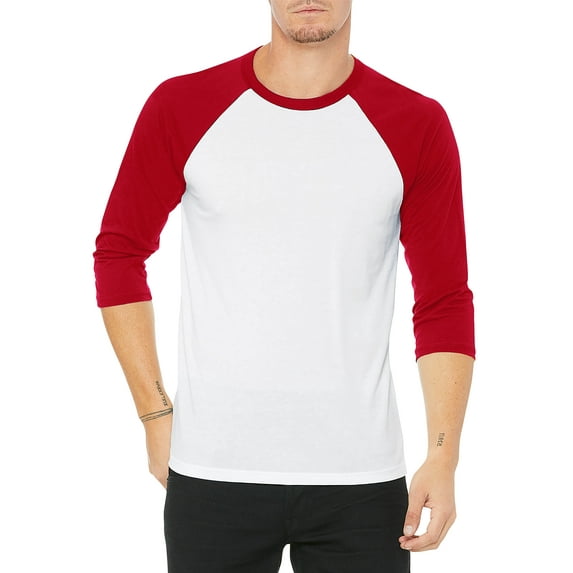 Hat and Beyond Men's Baseball Raglan 3/4 Sleeve Plain Jersey Team Uniform Athletic T-Shirts