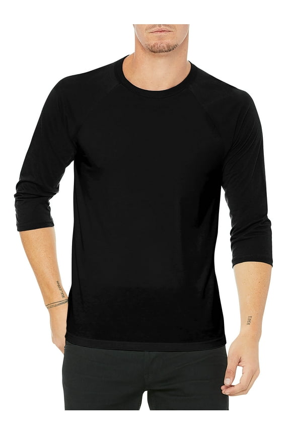 Men's Baseball Raglan 3/4 Sleeve Plain Jersey Team Uniform Athletic T-Shirts