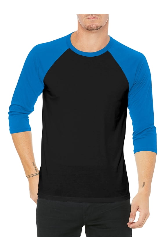 Men's Baseball Raglan 3/4 Sleeve Plain Jersey Team Uniform Athletic T-Shirts