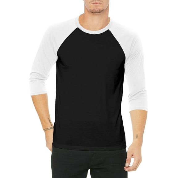 Hat and Beyond Men's Baseball Raglan 3/4 Sleeve Plain Jersey Team Uniform Athletic T-Shirts