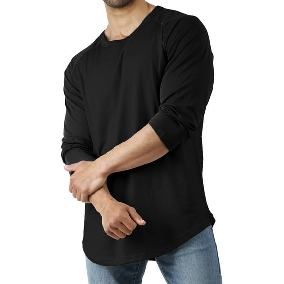Hat and Beyond Men's Basic Baseball Raglan 3/4 Sleeve Athletic Crew Neck T-Shirts