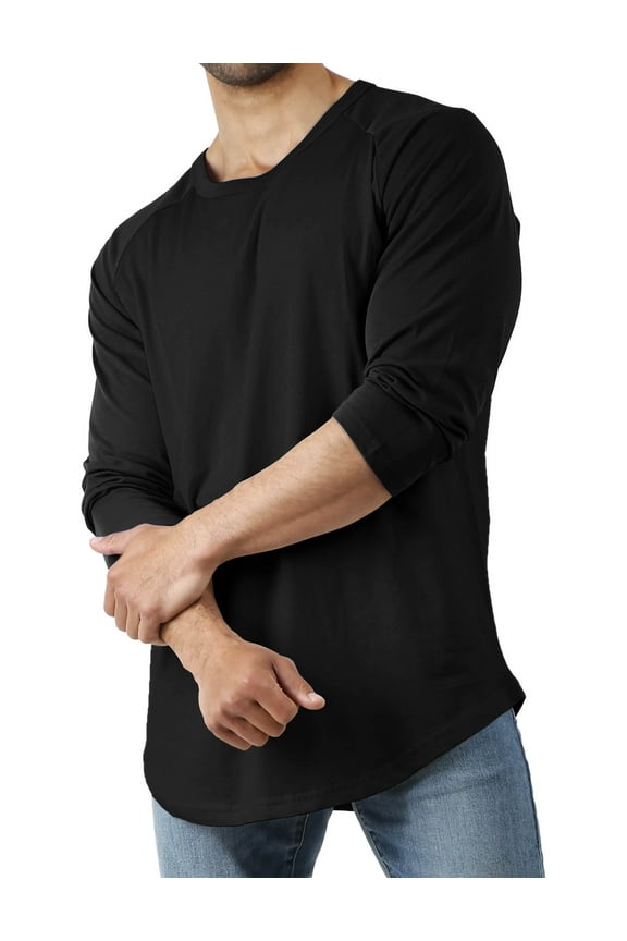 Men's Basic Baseball Raglan 3/4 Sleeve Athletic Crew Neck T-Shirts