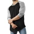 thumbnail image 1 of Hat and Beyond Men's Basic Baseball Raglan 3/4 Sleeve Athletic Crew Neck T-Shirts, 1 of 6