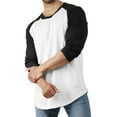 thumbnail image 1 of Hat and Beyond Men's Basic Baseball Raglan 3/4 Sleeve Athletic Crew Neck T-Shirts, 1 of 6