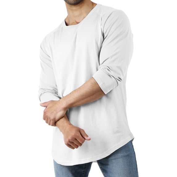 Hat and Beyond Men's Basic Baseball Raglan 3/4 Sleeve Athletic Crew Neck T-Shirts