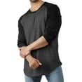 thumbnail image 1 of Hat and Beyond Men's Basic Baseball Raglan 3/4 Sleeve Athletic Crew Neck T-Shirts, 1 of 6