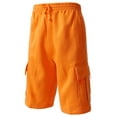 thumbnail image 1 of Hat and Beyond Men's Basic Casual Comfort Fleece Cargo Sweat Shorts with Drawstring, 1 of 5