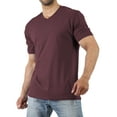 thumbnail image 1 of Hat and Beyond Men's Basic Short Sleeve Solid Cotton V Neck Tee Shirts, 1 of 5