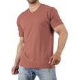 thumbnail image 1 of Hat and Beyond Men's Basic Short Sleeve Solid Cotton V Neck Tee Shirts, 1 of 5