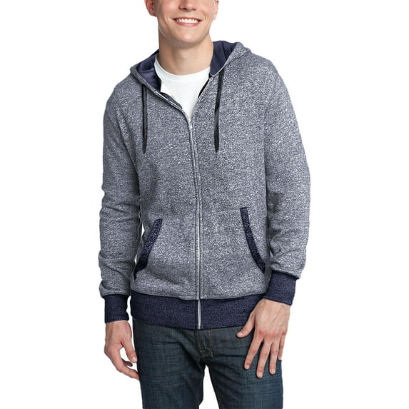 Hat and Beyond Men's Basic Solid Marled Zip Up Hoodie Brushed Fleece Soft Lightweight