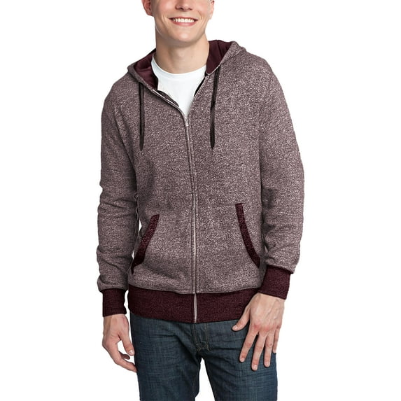 Hat and Beyond Men's Basic Solid Marled Zip Up Hoodie Brushed Fleece Soft Lightweight