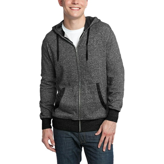 Hat and Beyond Men's Basic Solid Marled Zip Up Hoodie Brushed Fleece Soft Lightweight