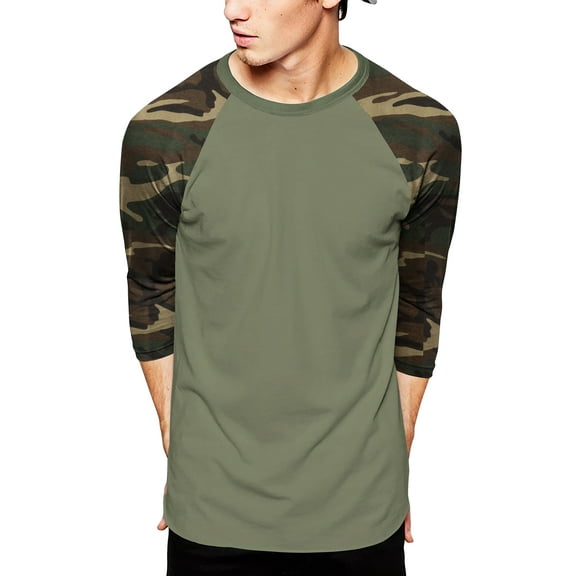 Hat and Beyond Men's Casual 3/4 Sleeves Raglan Baseball T-Shirts