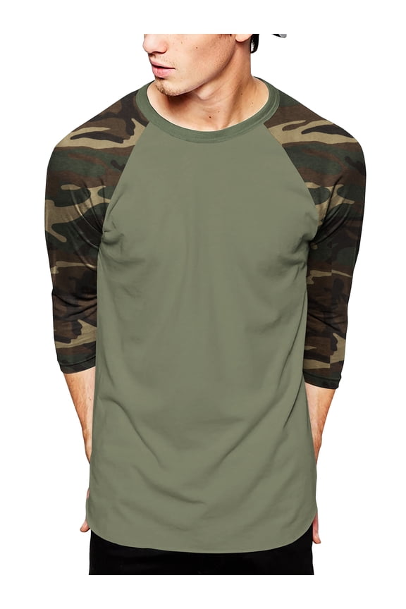 Men's Casual 3/4 Sleeves Raglan Baseball T-Shirts