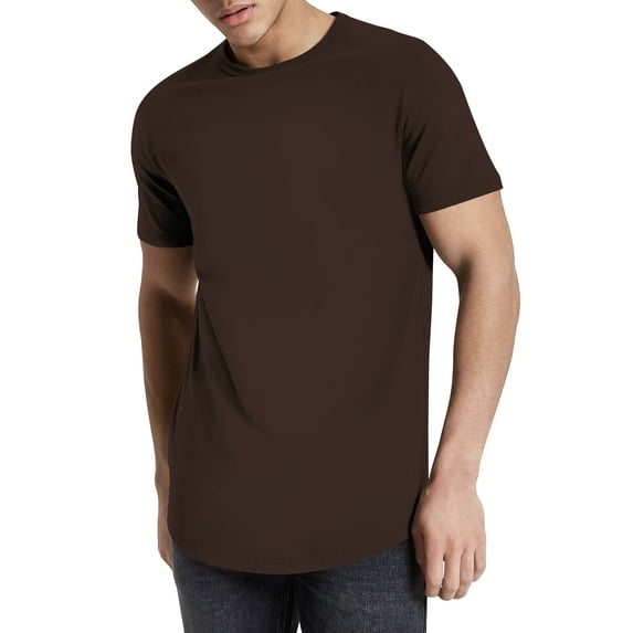 Hat and Beyond Men's Casual Hip Hop Longtailed T-Shirts
