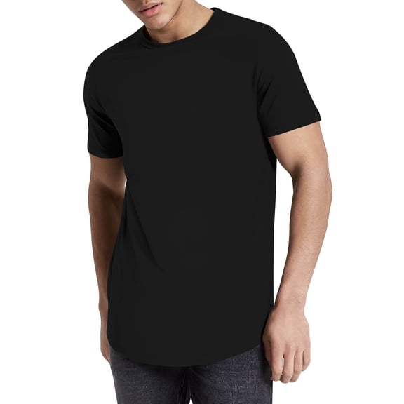 Hat and Beyond Men's Casual Hip Hop Longtailed T-Shirts
