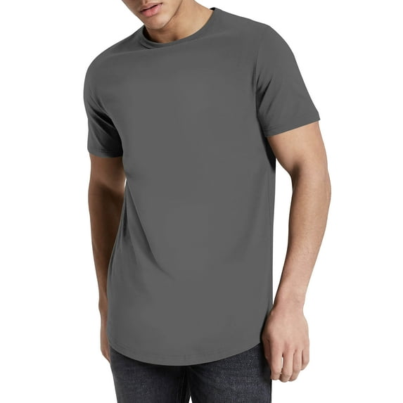 Hat and Beyond Men's Casual Hip Hop Longtailed T-Shirts