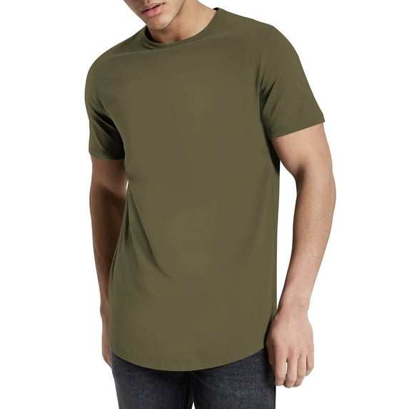 Hat and Beyond Men's Casual Hip Hop Longtailed T-Shirts