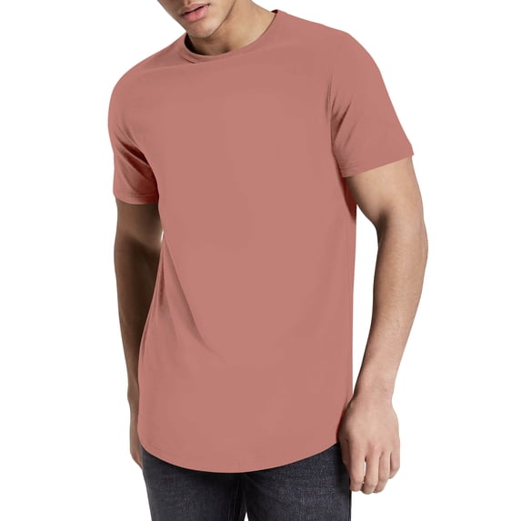 Hat and Beyond Men's Casual Hip Hop Longtailed T-Shirts